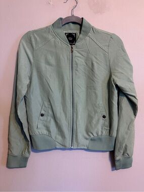 Light Mint Green Iris Bomber Jacket Size S